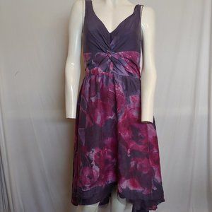 Neiman Marcus Lela Rose For Target Purple Floral Watercolor High Low A Line Dres